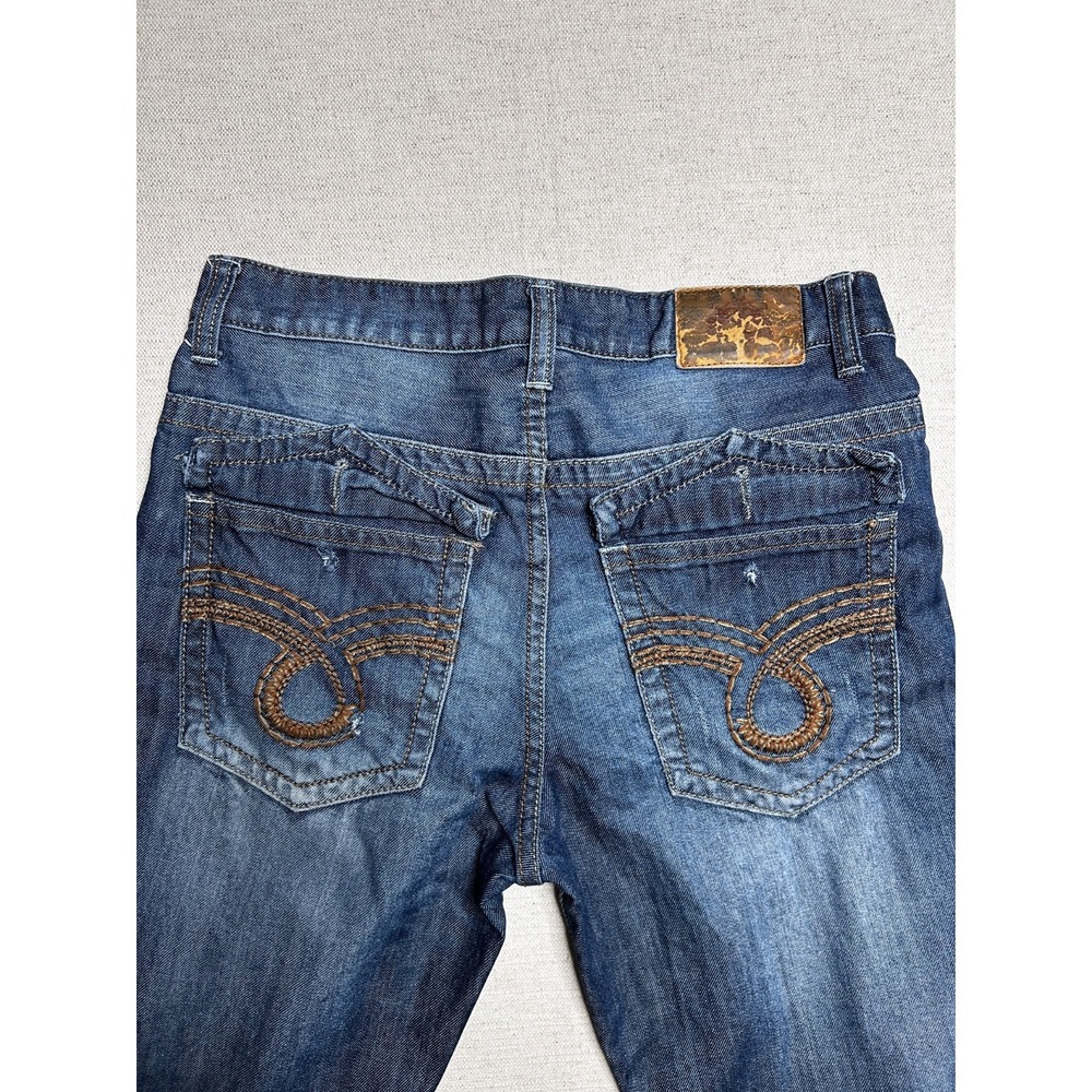 Bailey's Point BLK Boot Cut Jeans Men's 30x32 Blue Denim Embroidered Y2K - Picture 9 of 13